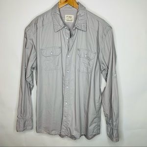 PD&C Grey Cotton Button Up Shirt XL